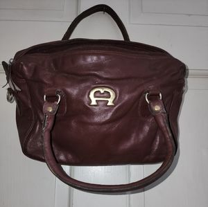 Vintage Etienne Aigner Burgundy Leather Handbag